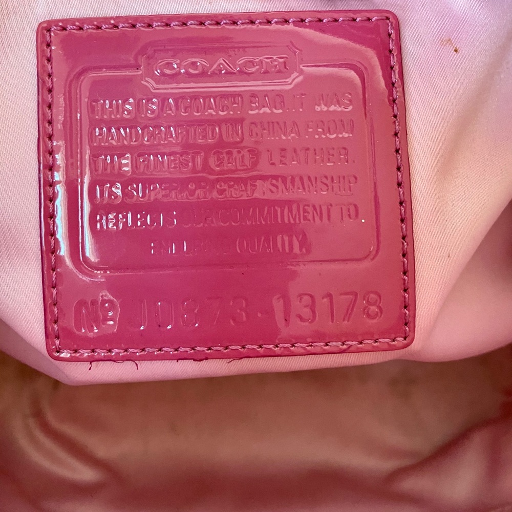 Coach Leah Pink Patent Leather Tote - Picture 7 of 10